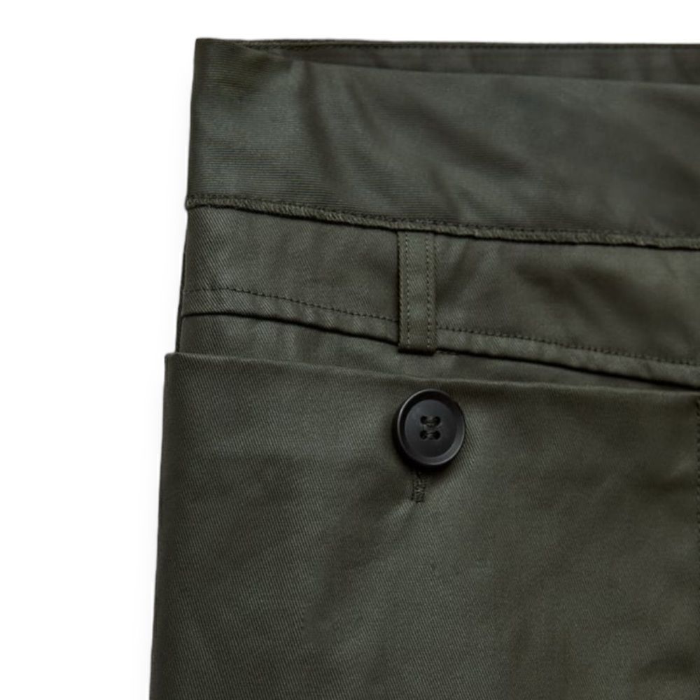 ZARA | Dark Khaki | WAXED CAPRI PANTS - Picture 4 of 11